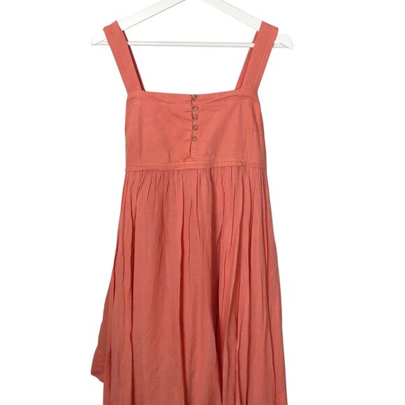 Anthropologie Pilcro Asymmetrical Babydoll Dress In Coral Fizz Parasail Medium - Picture 6 of 13